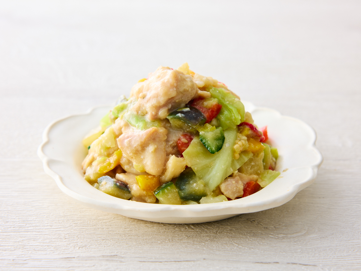 5種野菜とやわらかチキンの白味噌仕立て
