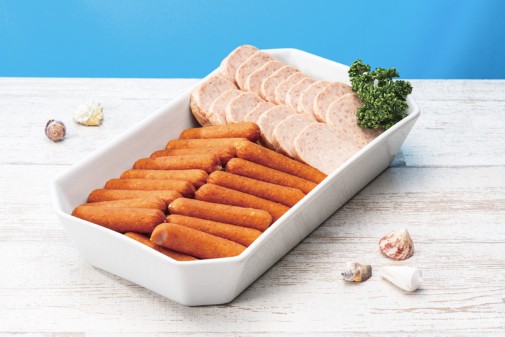 島の朝の定番 ソーセージとランチョンミートの盛り合わせ