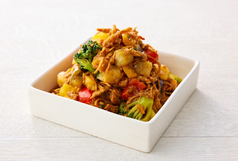 プルドポークの彩り野菜プレート