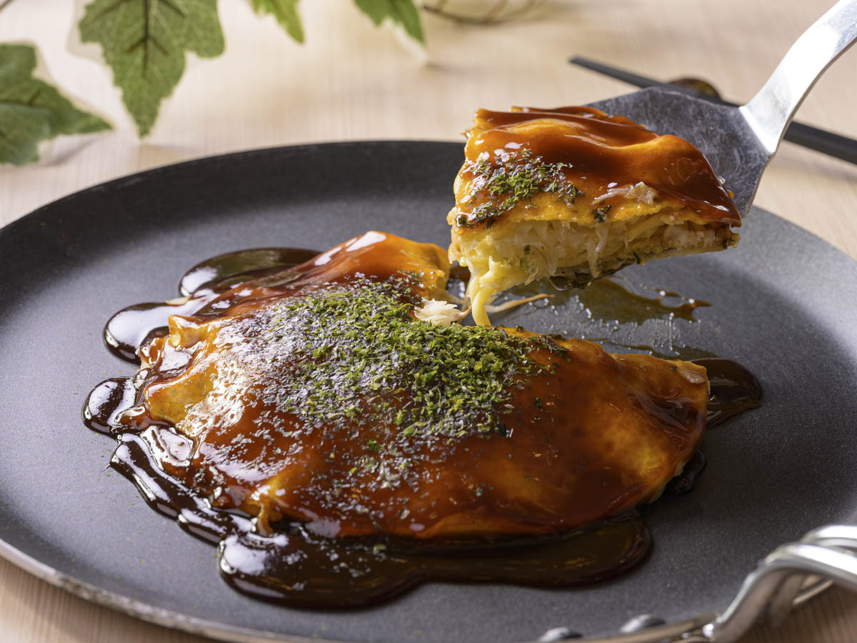 【広島県産ソース使用】地産ソースで食べる広島風お好み焼き