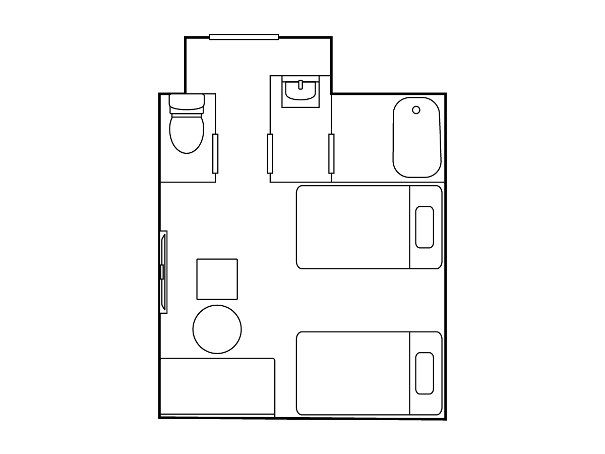 コンフォートホテル千歳　ツインスタンダード2　間取り図