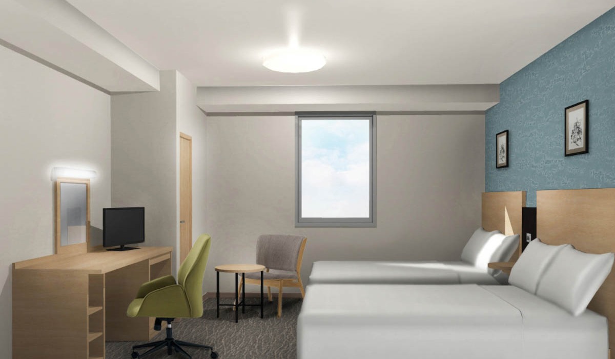 2026年4月リニューアル【ツインエコノミー】123cm幅のベッドを設置◆ふたりでもゆったり