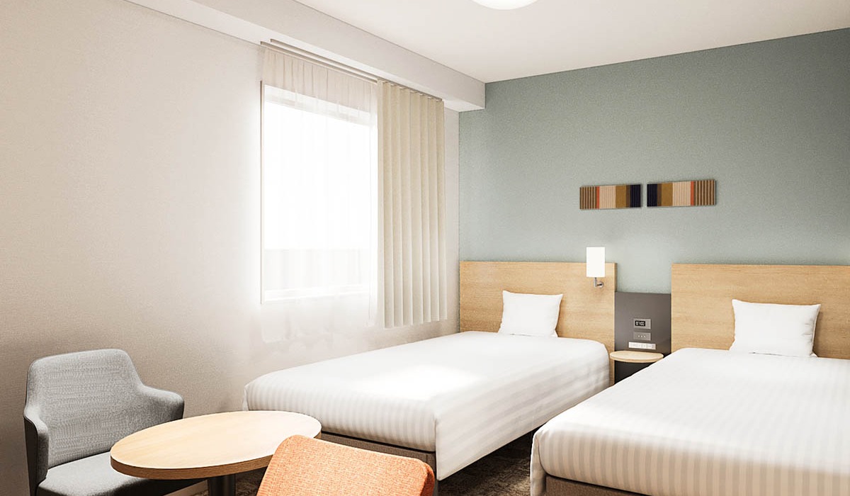 2026年3月リニューアル【ツインスタンダード】123cm幅のベッドを設置◆ふたりでもゆったり