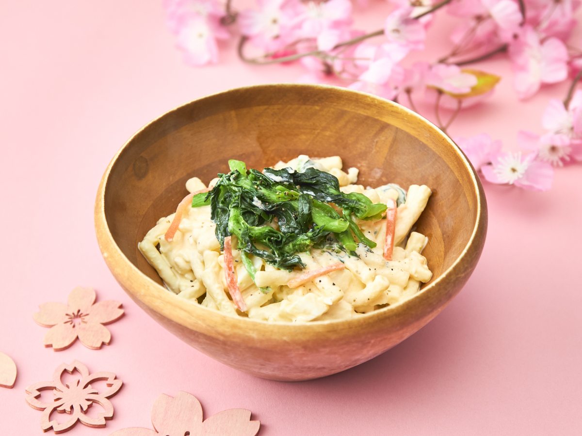 菜の花とマカロニ卵サラダ