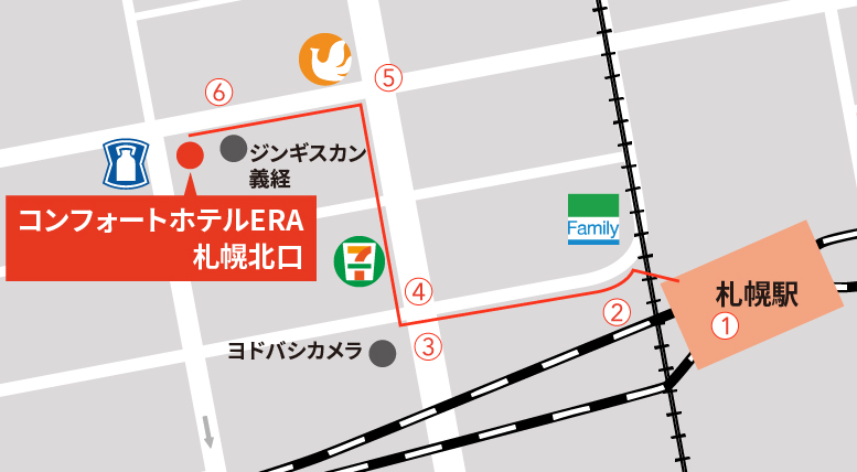 コンフォートホテルERA札幌北口　地図