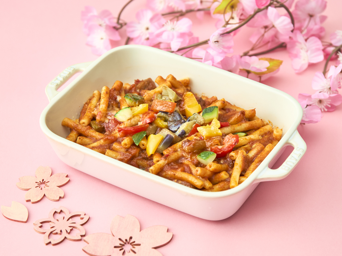 彩り野菜のマカロニボロネーゼ