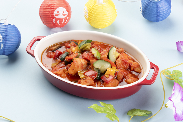 東京ベイ夏メニュー_鶏肉と夏野菜のトマト煮込み