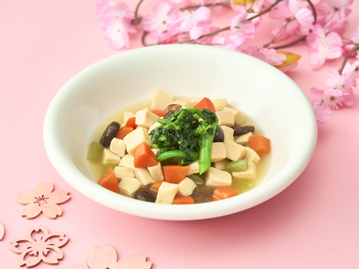 彩り高野豆腐春野菜添え