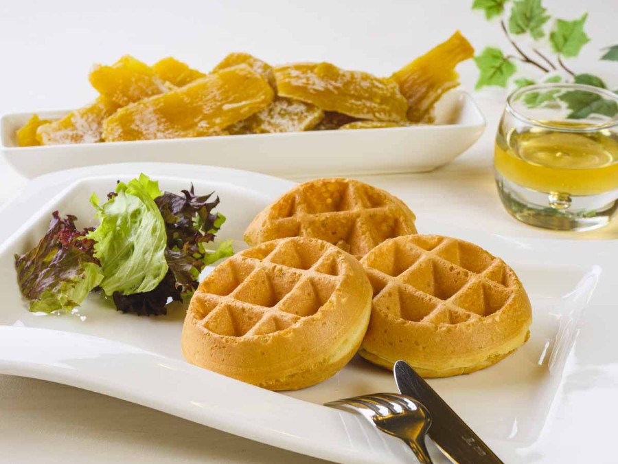 【茨城県産干し芋パウダー】干し芋入りワッフル