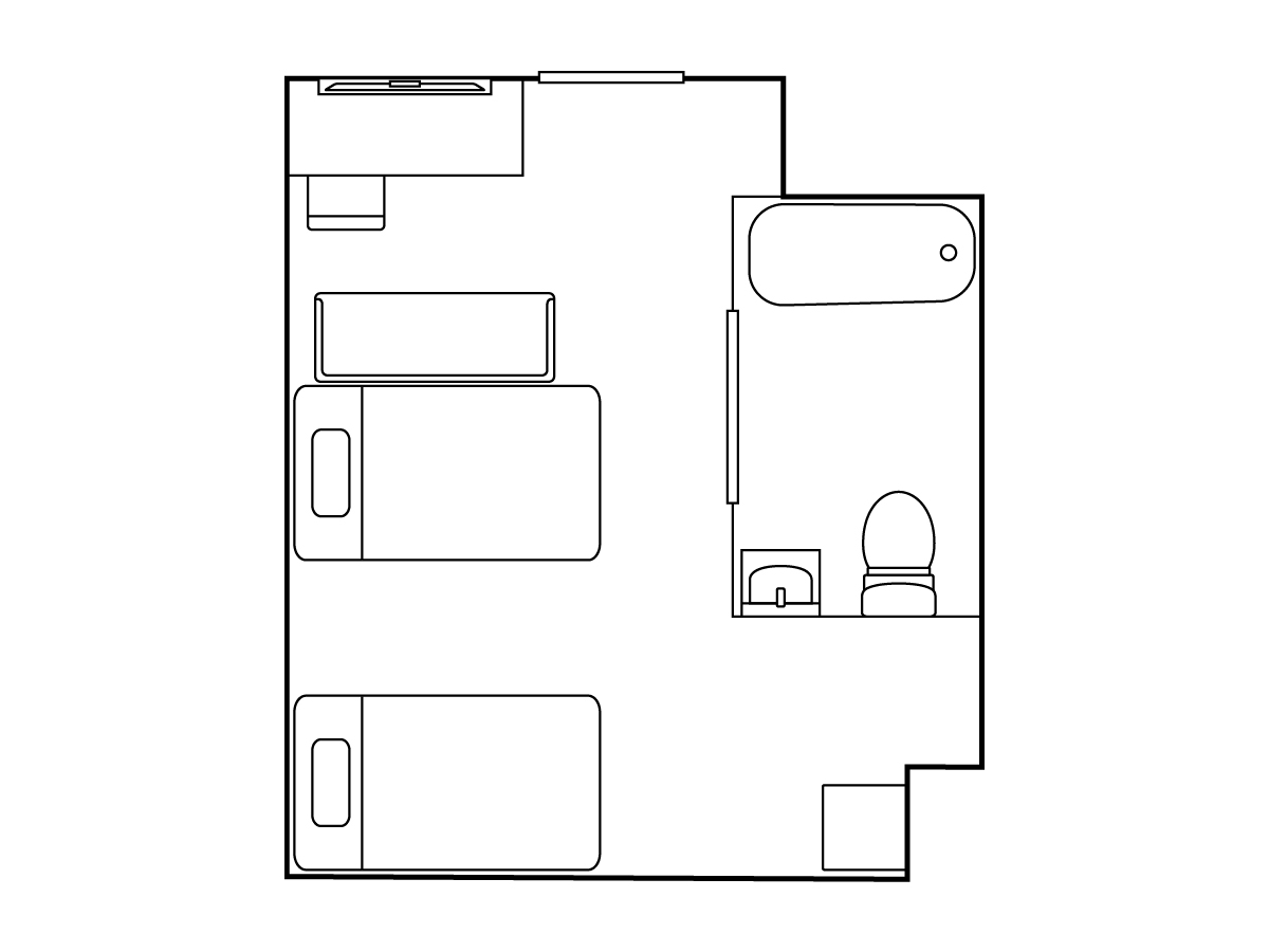 コンフォートホテル千歳　ユニバーサルルーム　間取り図