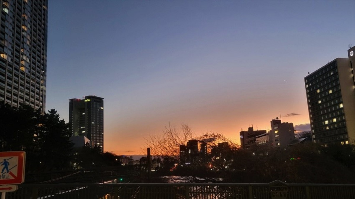 牛込橋からの夕日