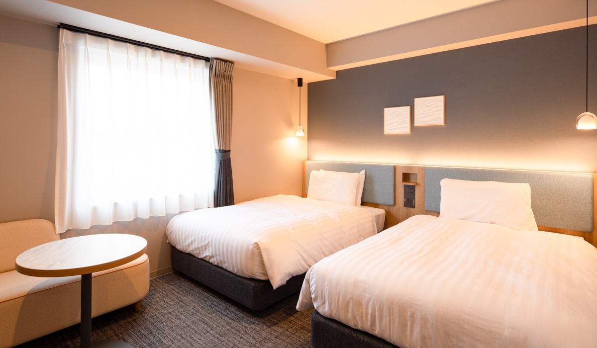 シングルベッド2台で友人や親子でも快適なツイン