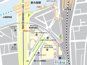 コンフォートホテル新大阪ルート案内地図