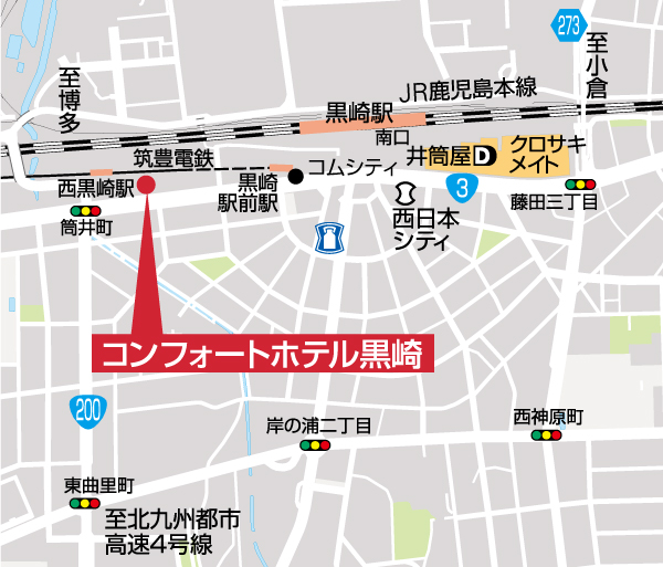 コンフォートホテル黒崎のアクセスマップ